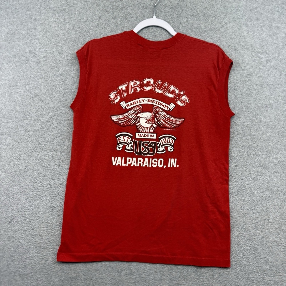 Vintage Harley Davidson Tank Top Shirt Men's Large Red 80s Motorcycles USA